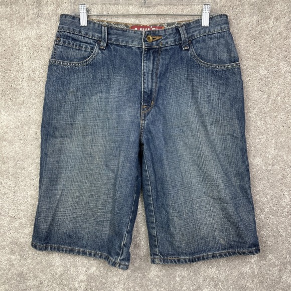 Levis Shorts‎ Womens 18 Blue Regular Fit Medium Wash Denim Y2K - Picture 1 of 8